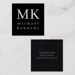 Bold Typography and Contemporary Professional Square Business Card