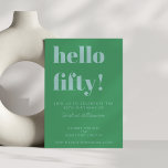 Bold Typography Blue Green Modern 50th Birthday Invitation<br><div class="desc">Bold Typography Blue Green Modern 50th Birthday Invitation</div>