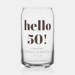 Bold Typography Brown Modern 50th Birthday Favor Can Glass<br><div class="desc">This glass features bold, modern typography in brown with a clean layout that feels celebratory and timeless. The milestone message is paired with space for a name and date, making it a memorable detail for a 50th birthday gathering. Simple, neutral styling makes it easy to coordinate with a wide range...</div>
