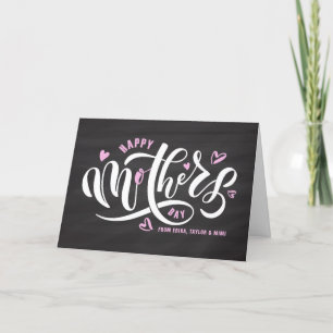 Bold Typography Chalkboard Happy Mother's Day Holiday Card