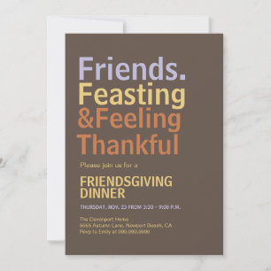 Bold Typography Friendsgiving Dinner Party Invitation