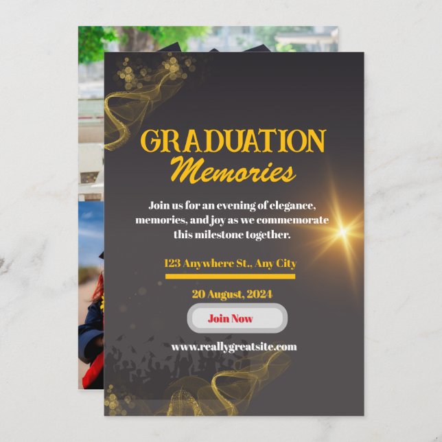 Bold Typography Graduation Invite  (Front/Back)