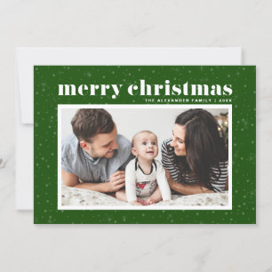 Bold Typography Green Season's Greetings Photo Holiday Card