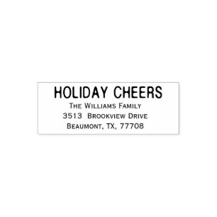 Bold Typography Holiday Cheers Formal Address Self-inking Stamp