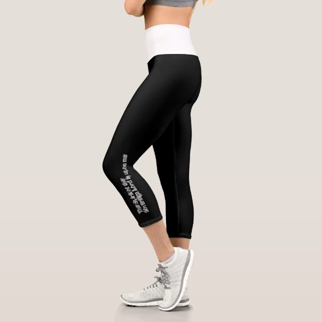 Bold Typography inspirational Bible Text  Capri Leggings (Left)