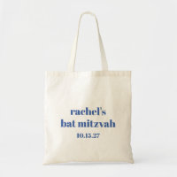 Bold Typography Ivory Blue Custom Cute Bat Mitzvah