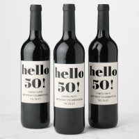 Bold Typography Ivory Modern 50th Birthday Party