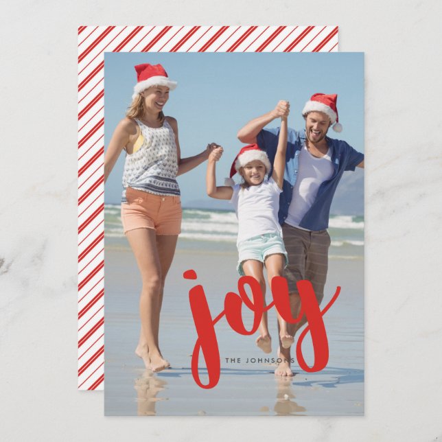 Bold Typography Joy Photo Holiday Card (Front/Back)