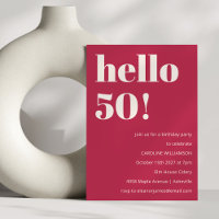Bold Typography Magenta Red Ivory Modern Birthday