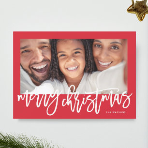 Bold Typography Merry Christmas Photo Holiday Card