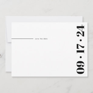Bold Typography Minimalist Modern Black White Save The Date
