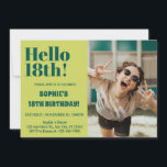 Bold Typography Modern 18th Birthday Photo Party Invitation<br><div class="desc">Bold Typography Pink Modern 18th Birthday Party Invitation... Bold Typography Modern 18th Birthday Photo Party Invitation "Turning 18th has never been this chic! Make your milestone birthday an unforgettable one with our Bold Typography Pink Modern 18th Birthday Party Invitation. Be unique, be bold, be YOU! 🌸✨ Grab your Bold Typography...</div>