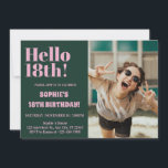 Bold Typography Modern 18th Birthday Photo Party Invitation<br><div class="desc">Bold Typography Pink Modern 18th Birthday Party Invitation... Bold Typography Modern 18th Birthday Photo Party Invitation "Turning 18th has never been this chic! Make your milestone birthday an unforgettable one with our Bold Typography Pink Modern 18th Birthday Party Invitation. Be unique, be bold, be YOU! 🌸✨ Grab your Bold Typography...</div>