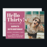 Bold Typography Modern 30th Birthday Photo Party Invitation<br><div class="desc">Bold Typography Pink Modern 30th Birthday Party Invitation... Bold Typography Modern 30th Birthday Photo Party Invitation "Turning 30 has never been this chic! Make your milestone birthday an unforgettable one with our Bold Typography Pink Modern 30th Birthday Party Invitation. Be unique, be bold, be YOU! 🌸✨ Grab your Bold Typography...</div>
