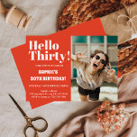 Bold Typography Modern 30th Birthday Photo Party Invitation<br><div class="desc">Bold Typography Pink Modern 30th Birthday Party Invitation... Bold Typography Modern 30th Birthday Photo Party Invitation "Turning 30 has never been this chic! Make your milestone birthday an unforgettable one with our Bold Typography Pink Modern 30th Birthday Party Invitation. Be unique, be bold, be YOU! 🌸✨ Grab your Bold Typography...</div>