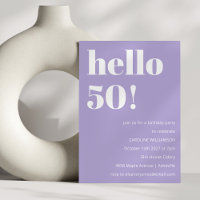 Bold Typography Modern Lavender Birthday Party 50