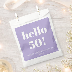 Bold Typography Modern Lavender Birthday Party Favour Bag
