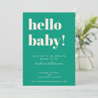 Bold Typography Modern Spring Green Baby Shower