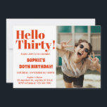 Bold Typography Orange  Modern 30th Birthday  Invitation<br><div class="desc">Bold Typography Orange Modern 30th Birthday Invitation Bold Typography Modern 30th Birthday Party Invitation... Bold Typography Modern 30th Birthday Photo Party Invitation "Turning 30 has never been this chic! Make your milestone birthday an unforgettable one with our Bold Typography Pink Modern 30th Birthday Party Invitation. Be unique, be bold, be...</div>