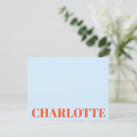 Bold Typography Personalised Blue Orange Name