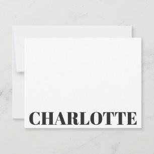 Bold Typography Personalised Name Black White Card