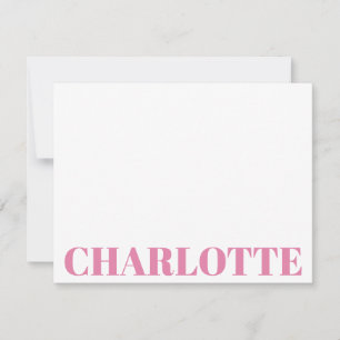 Bold Typography Personalised Pink Name Card