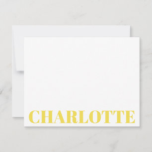 Bold Typography Personalised Yellow Name Card