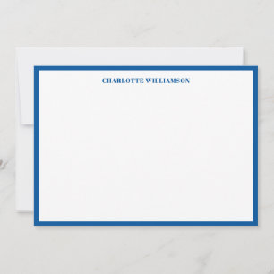 Bold Typography Personalized Name Blue Border Thank You Card