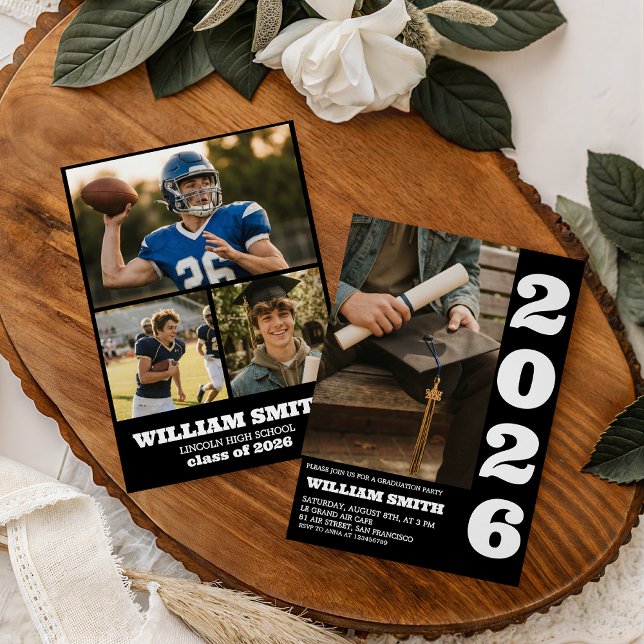 Bold Typography Photo Graduation Invite (Creator Uploaded)