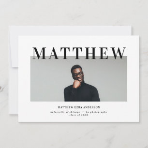 Bold typography photo graduation party invite