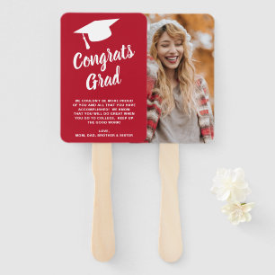 Bold Typography Photo Modern Graduation Hand Fan