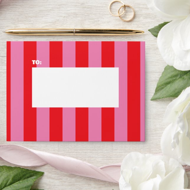 Bold Typography, Pink and Red Wedding Envelope (Wedding)
