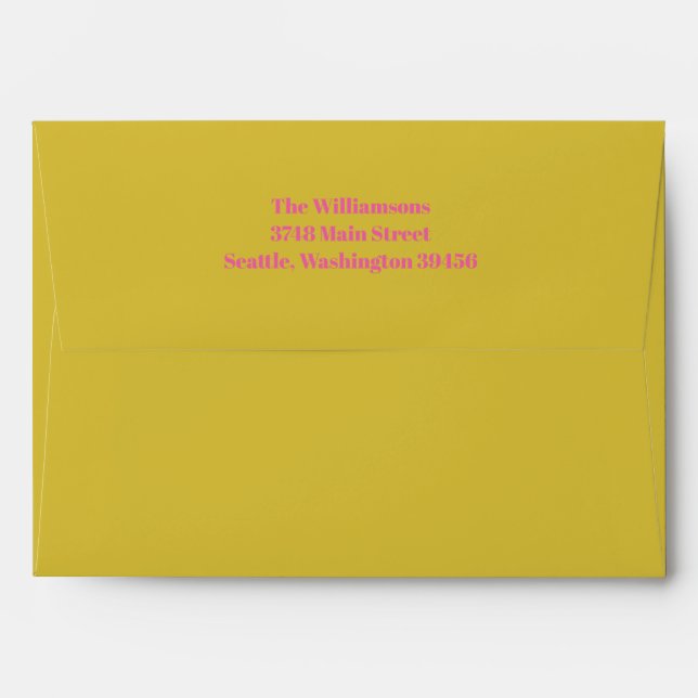 Bold Typography Pink Yellow Modern 50th Birthday Envelope (Back (Top Flap))