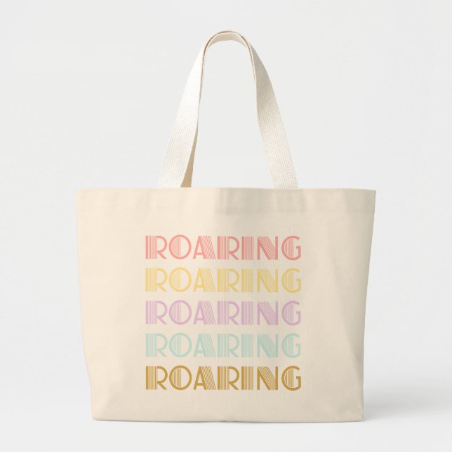 Bold Typography Retro Print Large Tote Bag (Front)