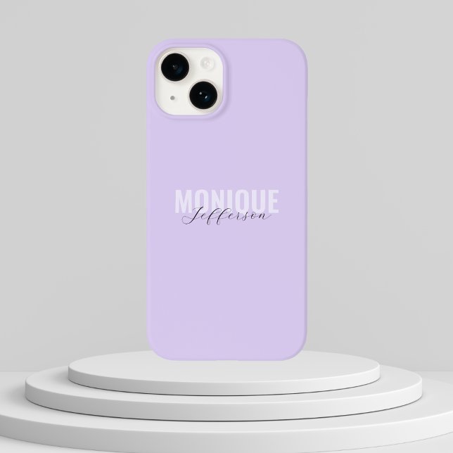 Bold Typography & Script Lilac Lavender Monogram Case-Mate iPhone Case (Creator Uploaded)