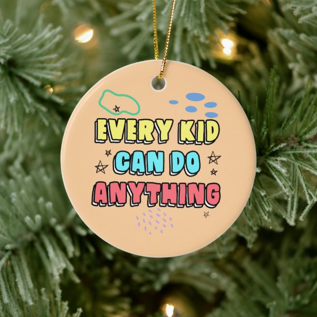 Bold Typography Statement Design for Kids  Ceramic Ornament (Tree)