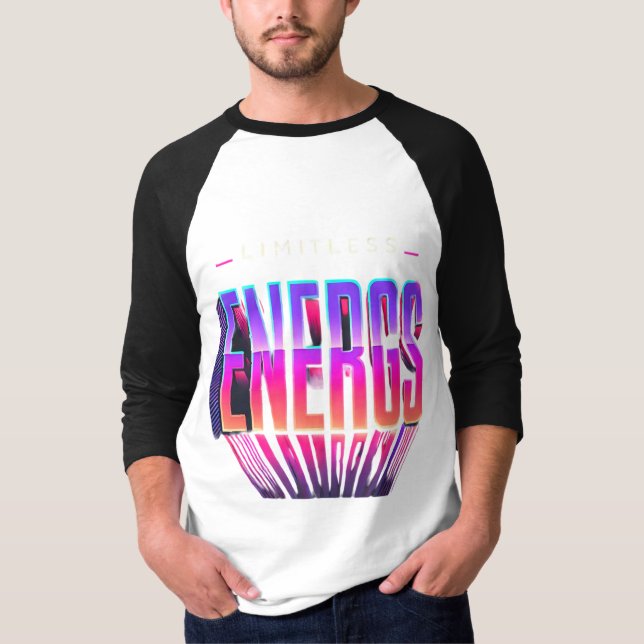 Bold Typography T-shirt with Gradient "Limitless E (Front)