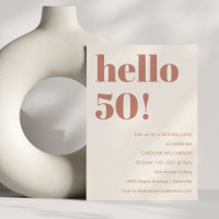 Bold Typography Terracotta Modern 50th Birthday