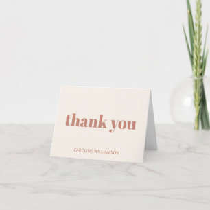 Bold Typography Terracotta Modern 50th Birthday  Thank You Card