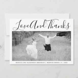 Bold typography Thank You wedding photo Card