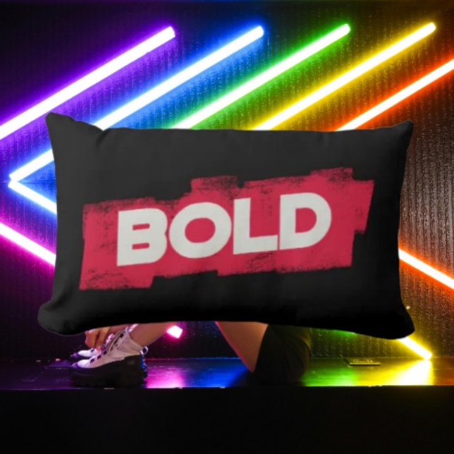 BOLD Typography Throw Pillow – Red and White (Creator Uploaded)