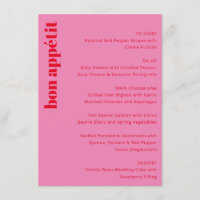 Bold Typography Vibrant Pink Red Modern Wedding