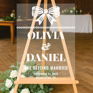 Bold Typography Wedding Entrance Acrylic Sign