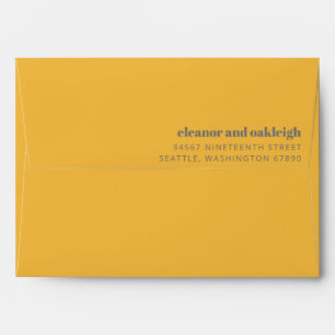Bold Typography Yellow and Grey Modern Wedding Envelope