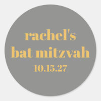 Bold Typography Yellow Grey Custom Bat Mitzvah
