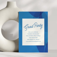 Bold Unique Abstract Blue Graduation Party