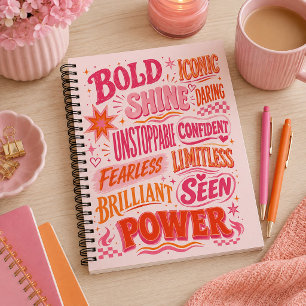 Bold & Unstoppable Retro Inspirational Typography Notebook
