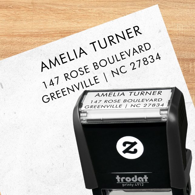 Bold Uppercase Personalised Address Stamp (Creator Uploaded)