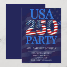 Bold USA 250th Party 4th of July 2026 Modern 