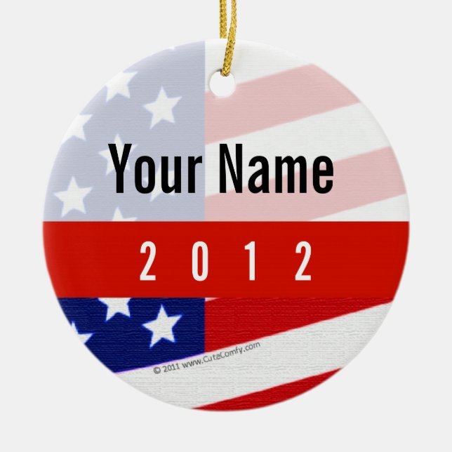 Bold USA Theme, Custom Personalised Design Ceramic Ornament (Front)
